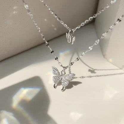 Fashion Metal Layered Butterfly Necklace by HitMyNeed