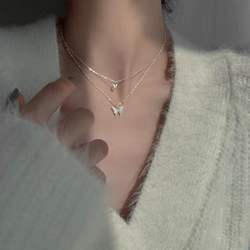 Fashion Metal Layered Butterfly Necklace by HitMyNeed