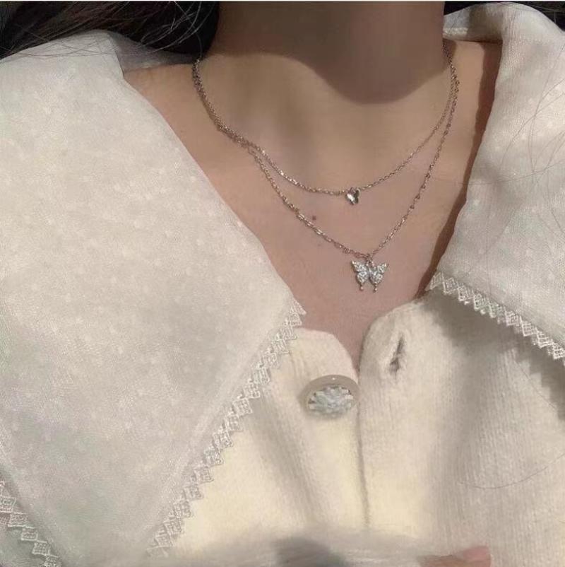 Fashion Metal Layered Butterfly Necklace by HitMyNeed