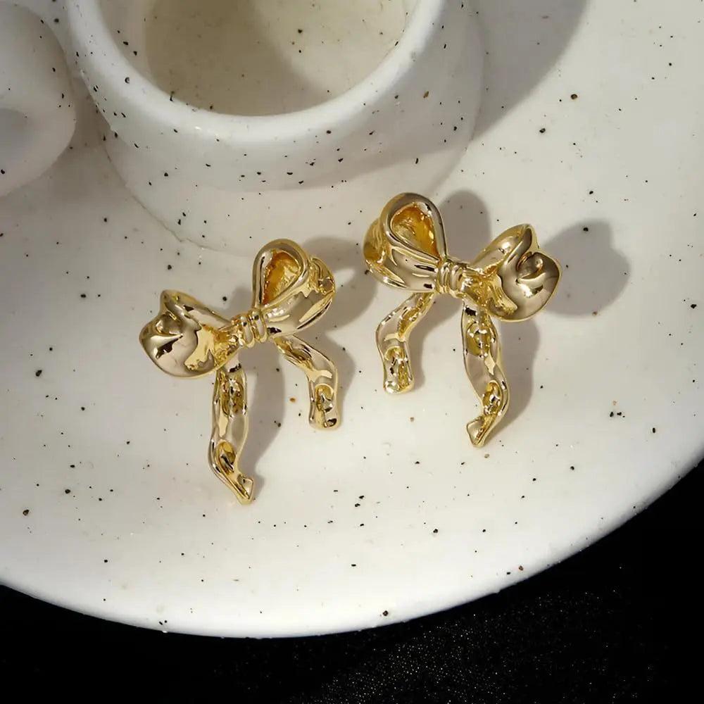 Fashion Ribbon Bow Stud Earrings for Women by HitMyNeed