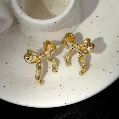 Fashion Ribbon Bow Stud Earrings for Women by HitMyNeed