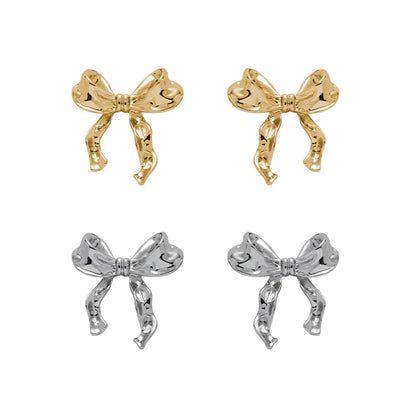 Fashion Ribbon Bow Stud Earrings for Women by HitMyNeed
