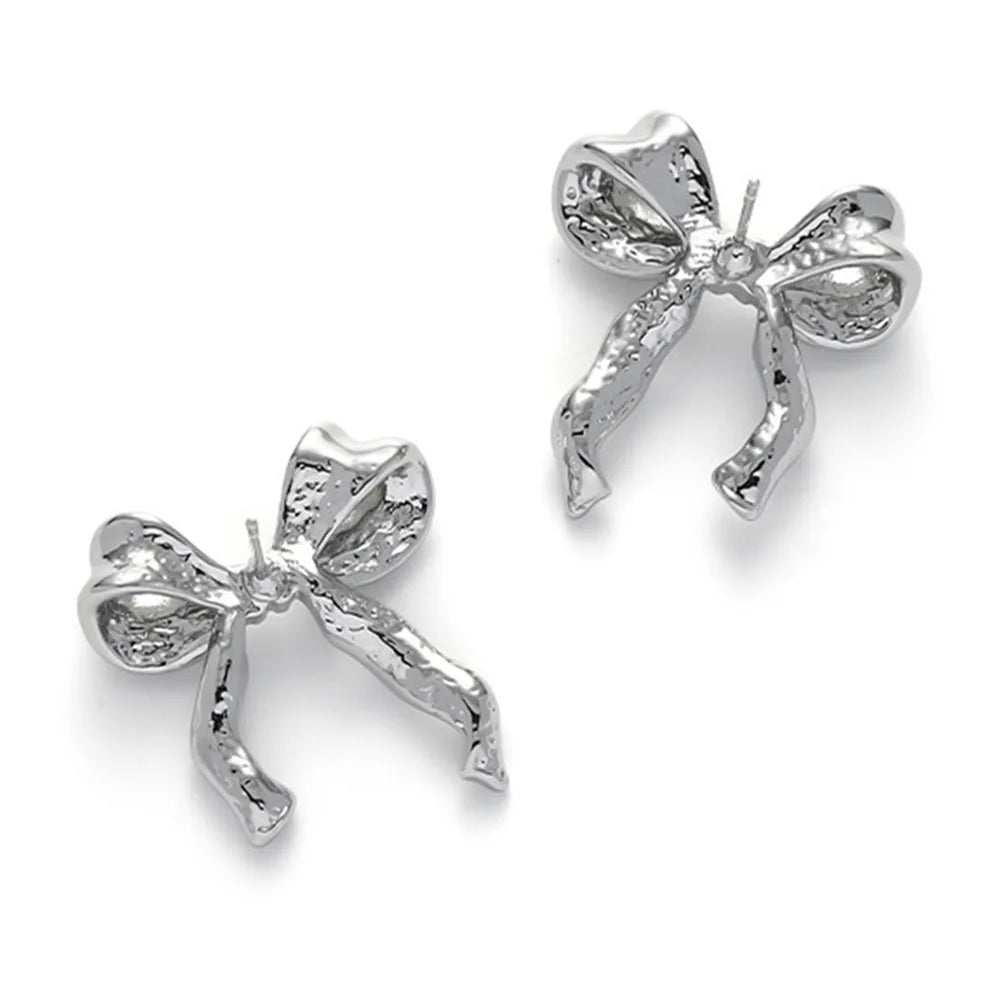 Fashion Ribbon Bow Stud Earrings for Women by HitMyNeed