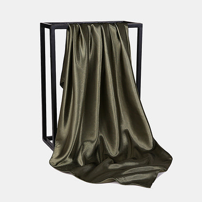 Fashion Square Satin Head Scarf 90 x 90cm army-green by HitMyNeed