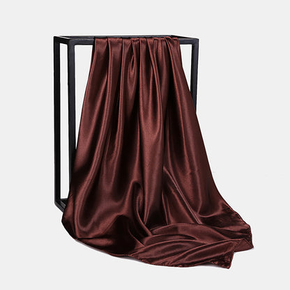 Fashion Square Satin Head Scarf 90 x 90cm coffee by HitMyNeed