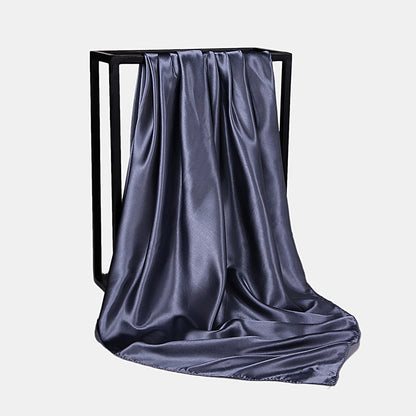 Fashion Square Satin Head Scarf 90 x 90cm dark-grey by HitMyNeed