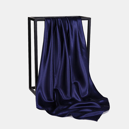 Fashion Square Satin Head Scarf 90 x 90cm navy by HitMyNeed