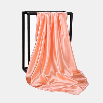 Fashion Square Satin Head Scarf 90 x 90cm orange-pink by HitMyNeed