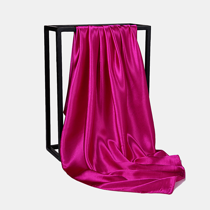 Fashion Square Satin Head Scarf 90 x 90cm rose-red by HitMyNeed