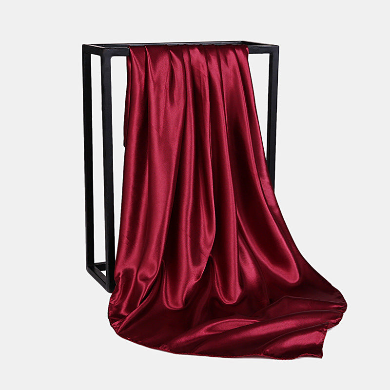 Fashion Square Satin Head Scarf 90 x 90cm wine by HitMyNeed