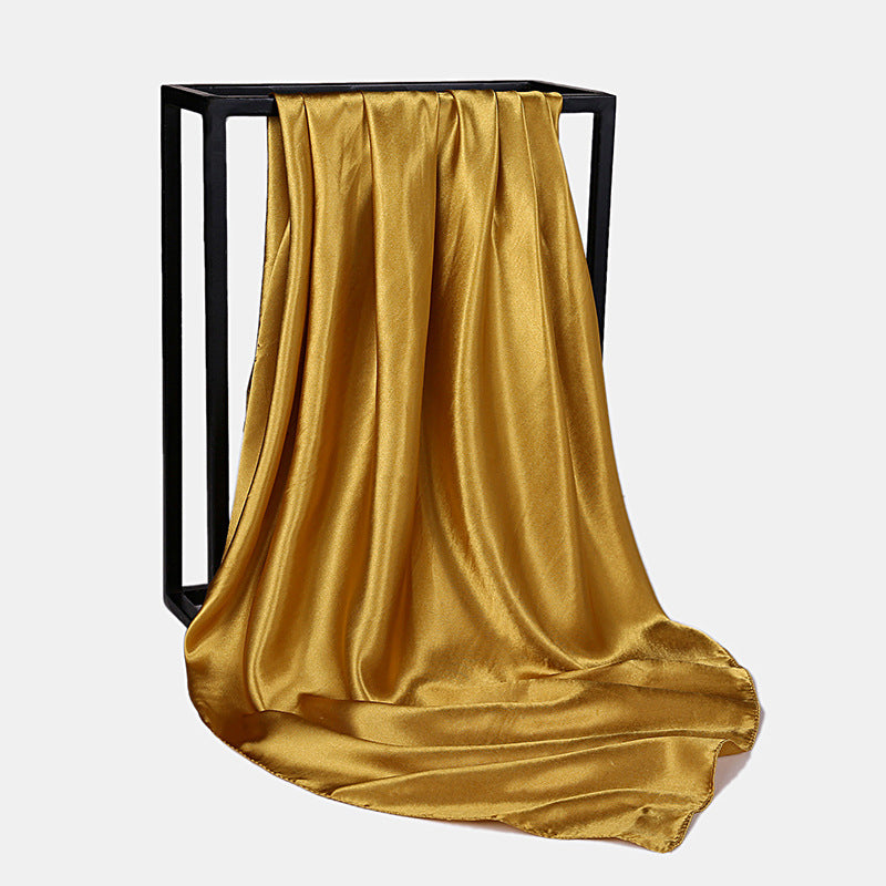 Fashion Square Satin Head Scarf 90 x 90cm yellow by HitMyNeed