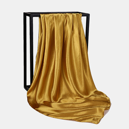 Fashion Square Satin Head Scarf 90 x 90cm yellow by HitMyNeed