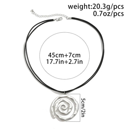 Fashionable Big Spiral Necklace with Leather Cords by HitMyNeed