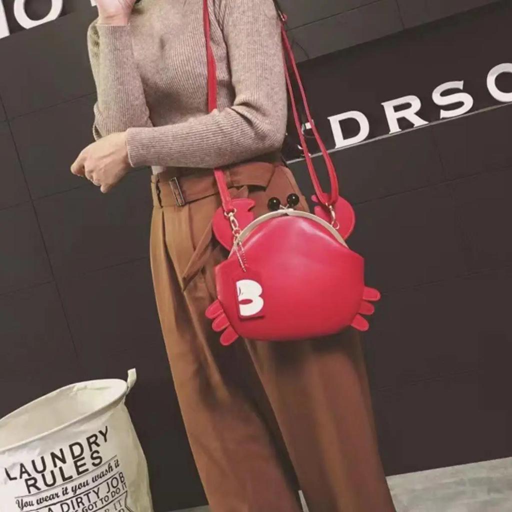 Fashionable Crossbody Crab Bag with Kiss Lock by HitMyNeed