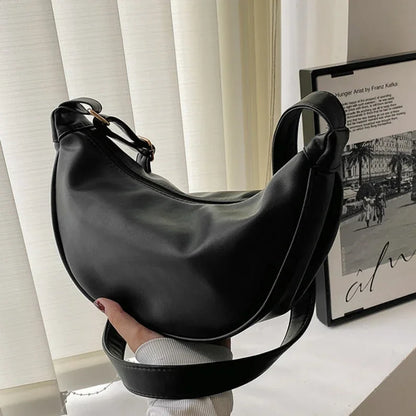 Fashionable Half Moon Shoulder Bag Crossbody black by HitMyNeed