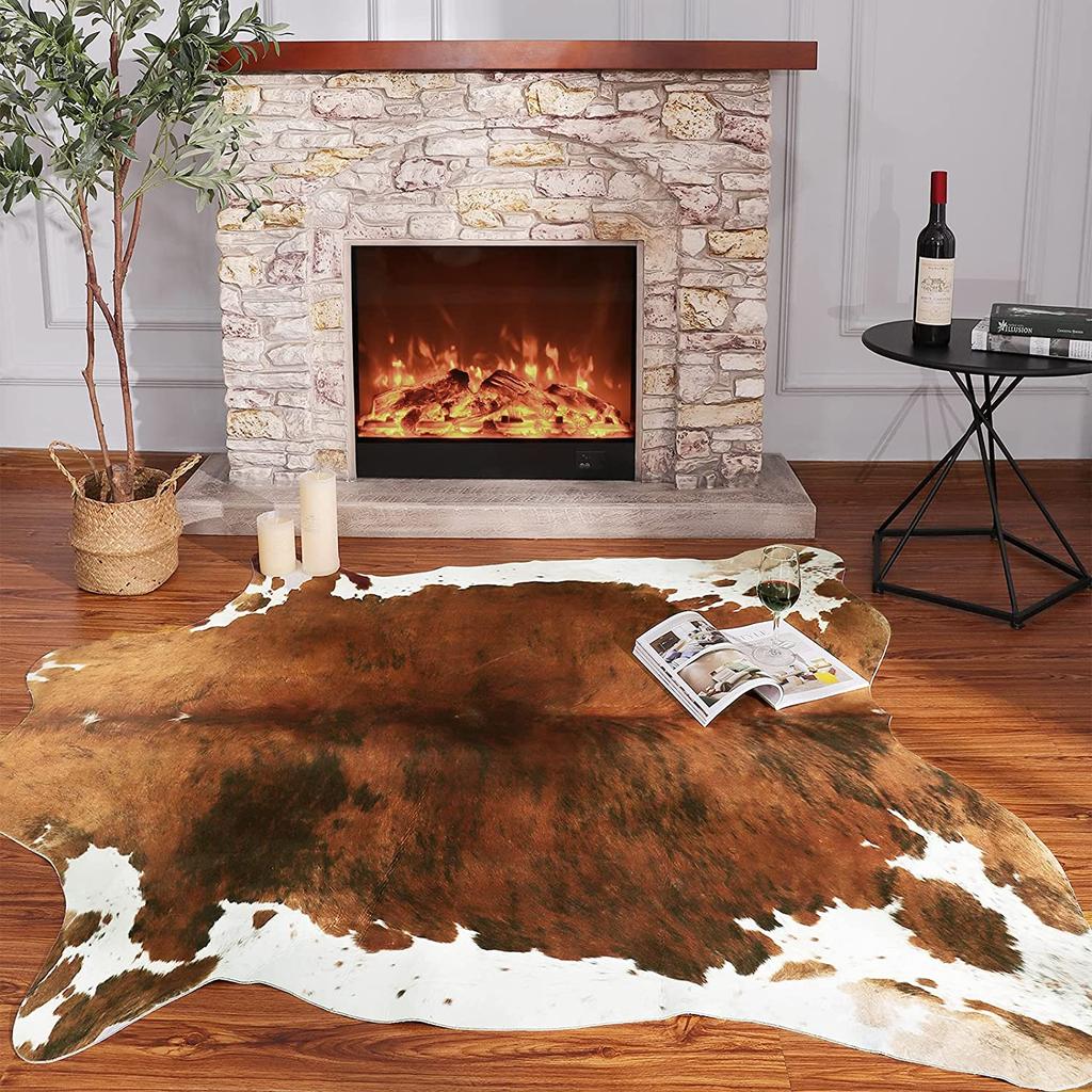 Faux Cowhide Cow Print Rug for Living Room & Bedroom by HitMyNeed