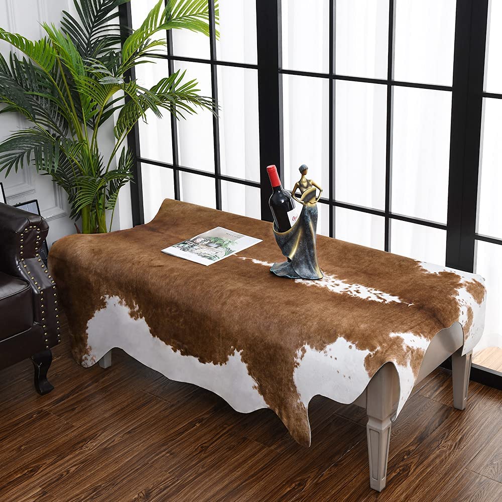 Faux Cowhide Cow Print Rug for Living Room & Bedroom by HitMyNeed
