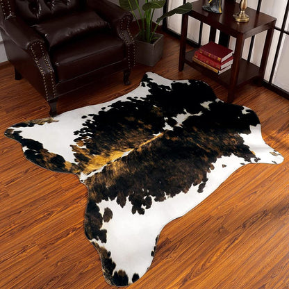 Faux Cowhide Cow Print Rug for Living Room & Bedroom le1-10 158x190cm-5-2x6-2ft by HitMyNeed