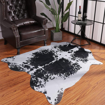 Faux Cowhide Cow Print Rug for Living Room & Bedroom le1-16 140x158cm-4-6x5-2-ft by HitMyNeed