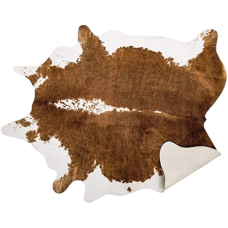 Faux Cowhide Cow Print Rug for Living Room & Bedroom le1-2 110x70cm-2-3x3-6-ft by HitMyNeed