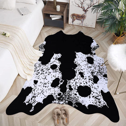 Faux Cowhide Cow Print Rug for Living Room & Bedroom le1-7hi 110x70cm-2-3x3-6-ft by HitMyNeed