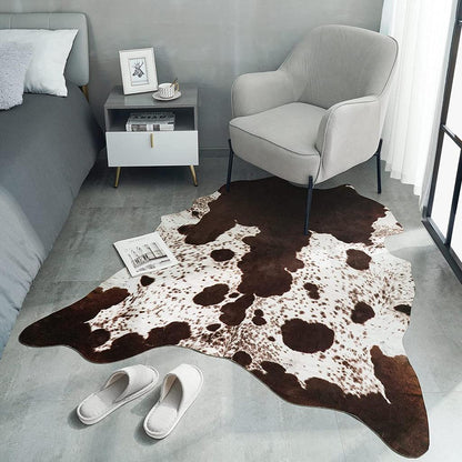 Faux Cowhide Cow Print Rug for Living Room & Bedroom le1-7kf 140x158cm-4-6x5-2-ft by HitMyNeed