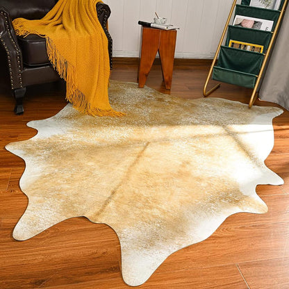 Faux Cowhide Cow Print Rug for Living Room & Bedroom le1-8 140x158cm-4-6x5-2-ft by HitMyNeed