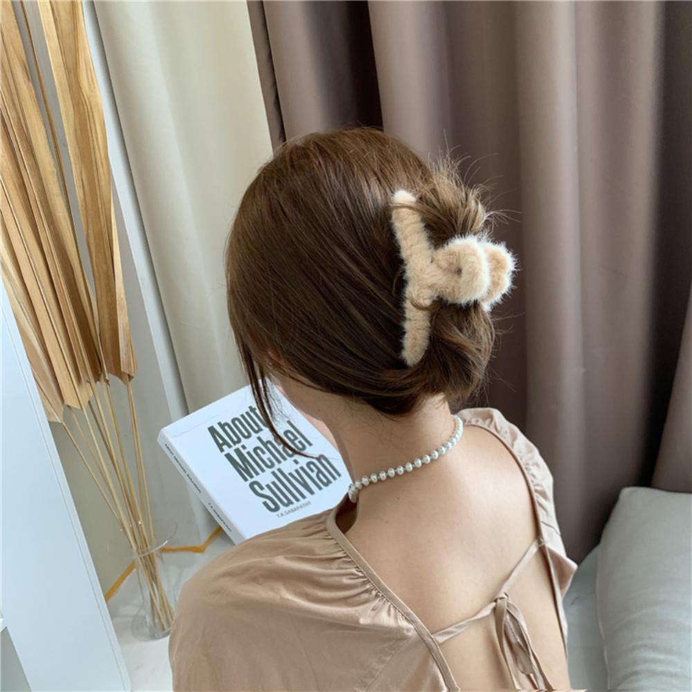 Faux Fur Fluffy Hair Claw Clip, 12cm by HitMyNeed