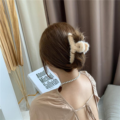 Faux Fur Fluffy Hair Claw Clip, 12cm by HitMyNeed