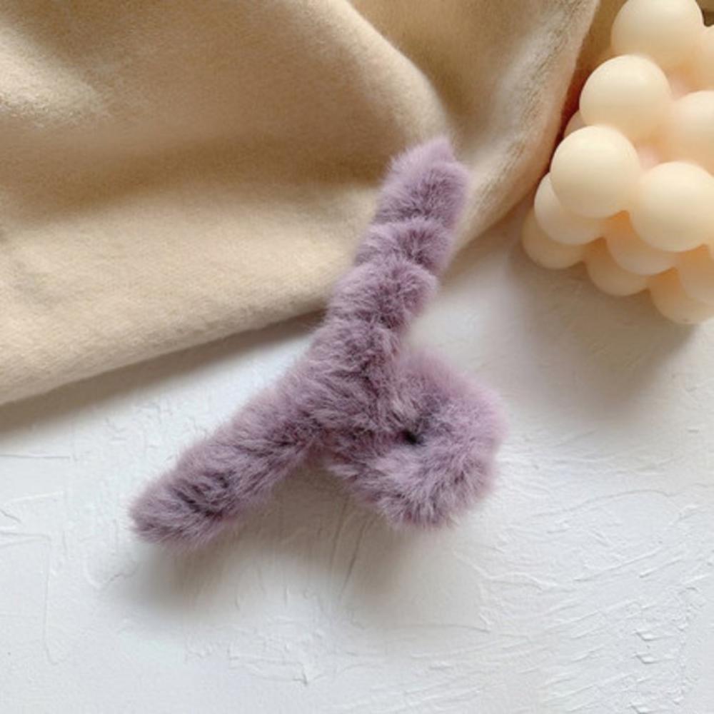 Faux Fur Fluffy Hair Claw Clip, 12cm a02 by HitMyNeed
