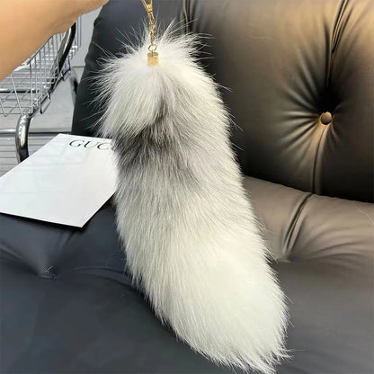 Faux Fur Fox Tail Keychain Pendant 35-40cm by HitMyNeed