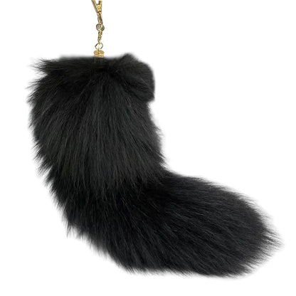 Faux Fur Fox Tail Keychain Pendant 35-40cm black by HitMyNeed