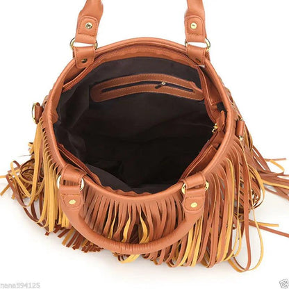 Faux Fur Fringe Shoulder Bag with Adjustable Strap by HitMyNeed