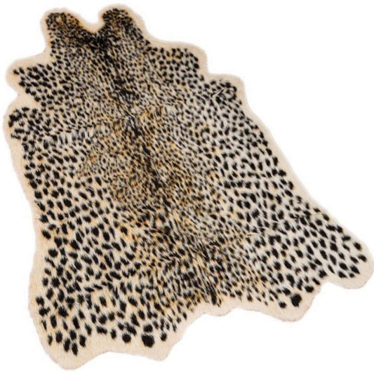 Faux Fur Leopard Print Rug 90 x 110 cm by HitMyNeed