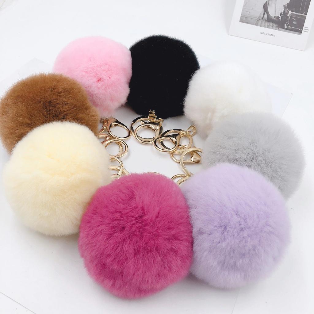 Faux Fur Pom Pom Keychain Charm 8cm by HitMyNeed