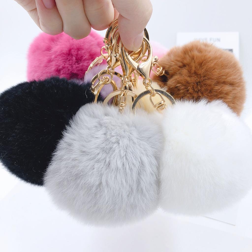 Faux Fur Pom Pom Keychain Charm 8cm by HitMyNeed