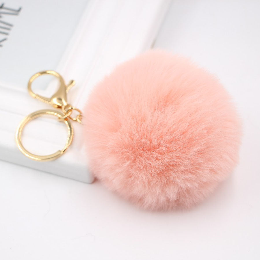 Faux Fur Pom Pom Keychain Charm 8cm korea-pink by HitMyNeed