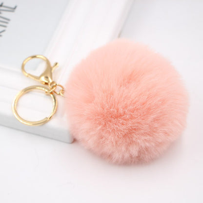 Faux Fur Pom Pom Keychain Charm 8cm korea-pink by HitMyNeed