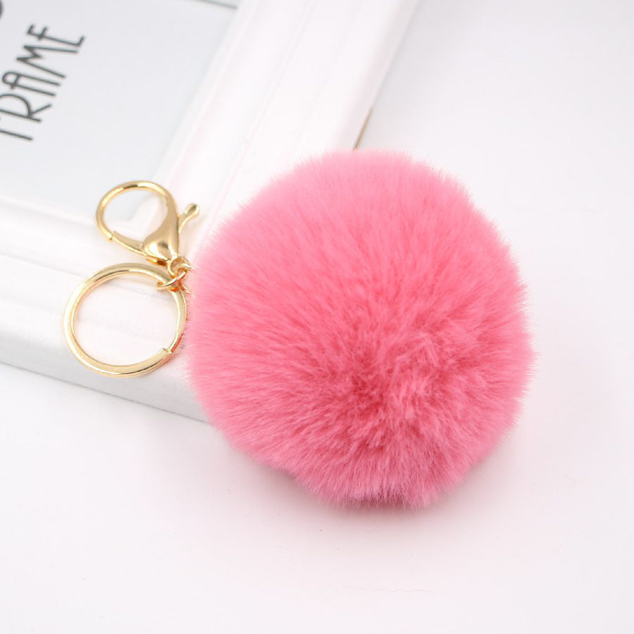 Faux Fur Pom Pom Keychain Charm 8cm watermelon by HitMyNeed