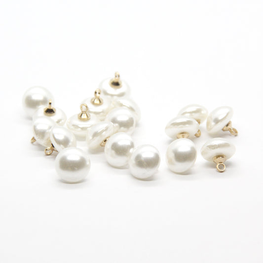 Faux Pearl Mushroom Buttons with Sewing Kit (20 Pcs) by HitMyNeed