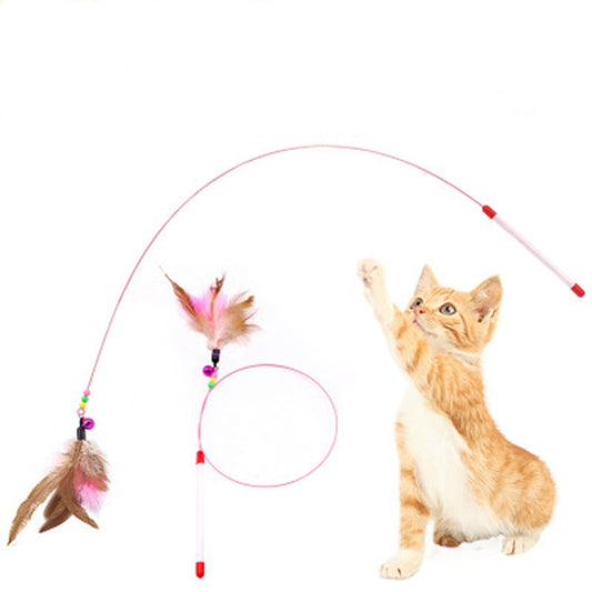 Feather Cat Teaser Wand with Bell - 100cm by HitMyNeed