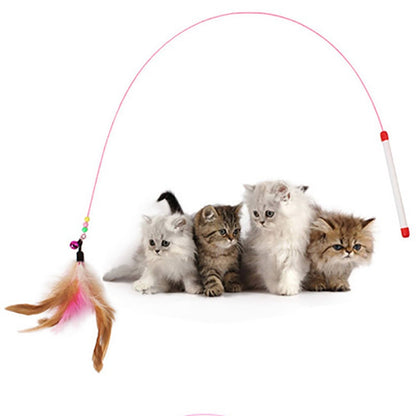 Feather Cat Teaser Wand with Bell - 100cm by HitMyNeed