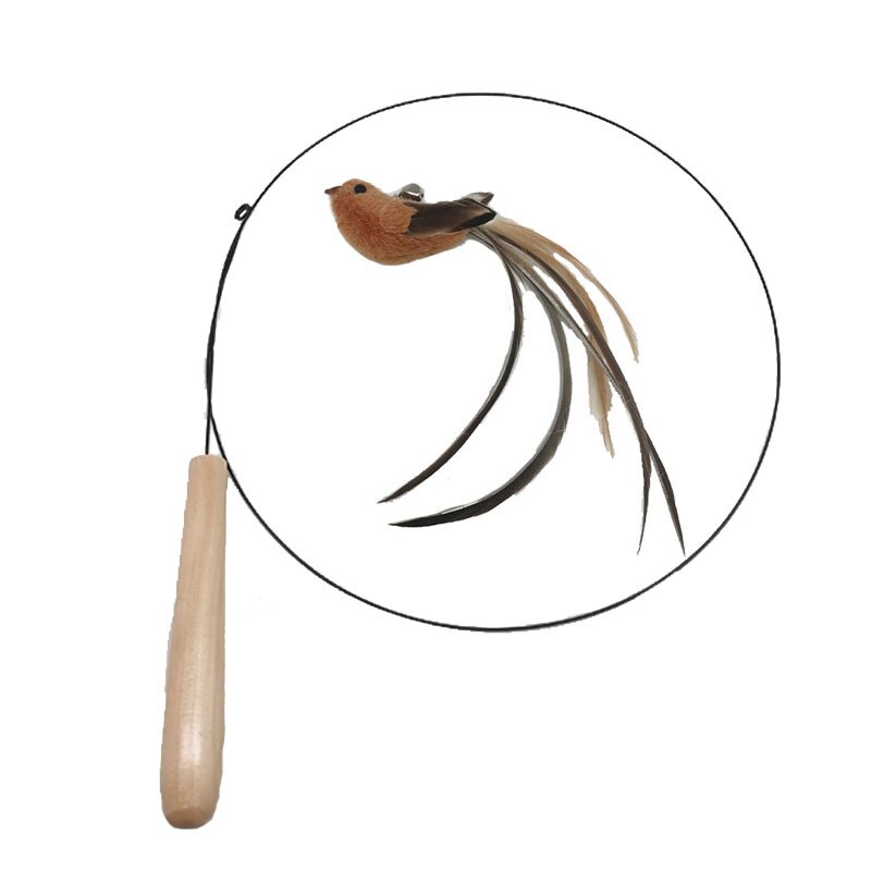 Feather Cat Teaser Wand with Flexible Steel Wire by HitMyNeed
