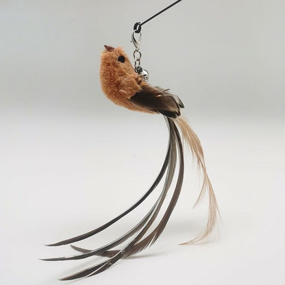 Feather Cat Teaser Wand with Flexible Steel Wire by HitMyNeed
