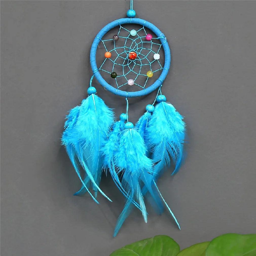 Feather Dream Catcher Hanging Ornament 30cm blue by HitMyNeed