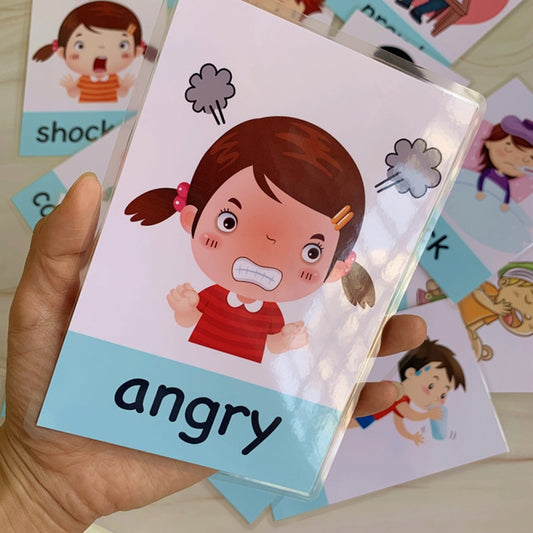 Feelings Cards Emotions Flash Cards for Kids (14 pcs) by HitMyNeed