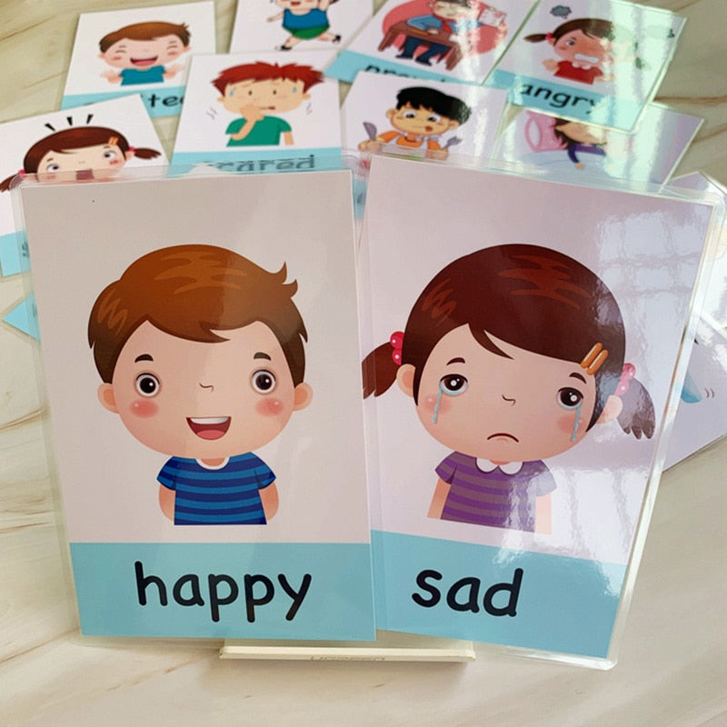 Feelings Cards Emotions Flash Cards for Kids (14 pcs) by HitMyNeed