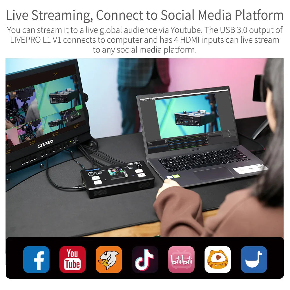 FEELWORLD LIVEPRO L1 V1 4‑Channel HDMI Video Switcher by HitMyNeed