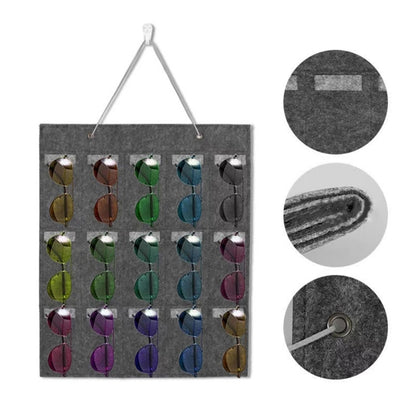 Felt 15-Slot Hanging Sunglasses Organizer by HitMyNeed