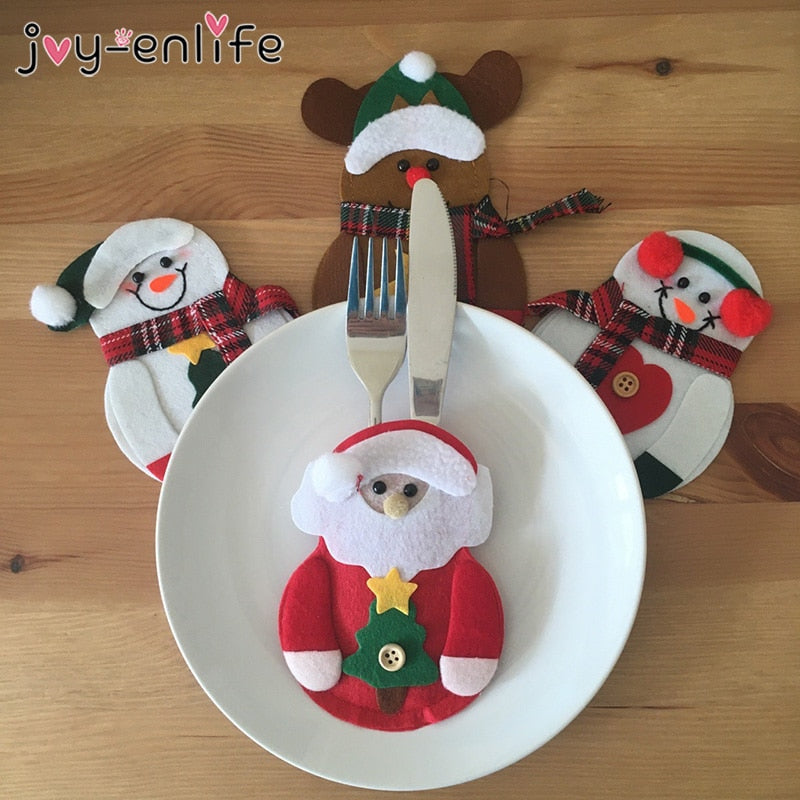 Felt Christmas Cutlery Holders Set of 8 by HitMyNeed